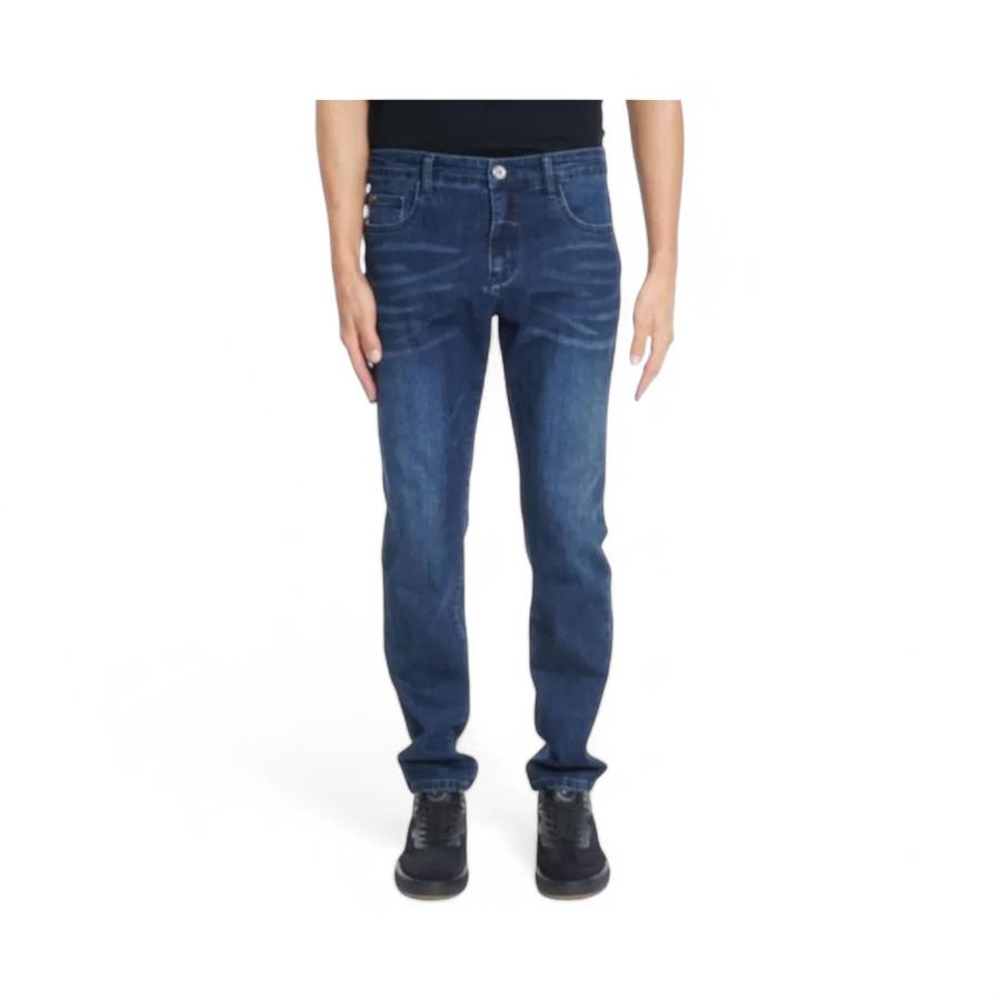 Jeans Hombre Ellus AM070373 Slim Tiro Medio Azul Oscuro