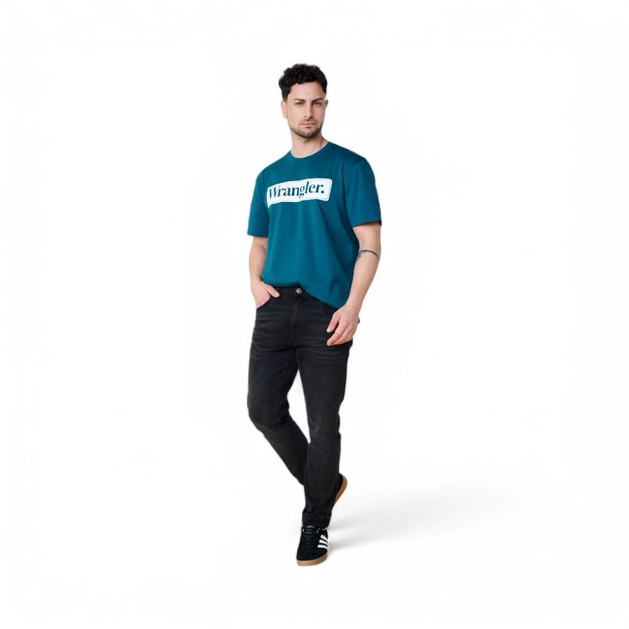 Jeans Hombre Wrangler Larston Slim Fit Negro