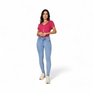 Jeans Mujer Amalia Jeans 4825 Push Up Pitillo Celeste