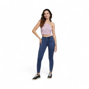 Jeans Mujer Amalia Jeans 4820 Push Up Tiro Alto Azul