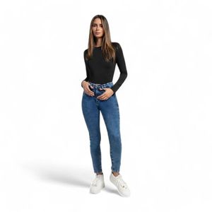 Jeans Tobillero Tiro Alto Mujer Mohicano 3691 Push Up Azul