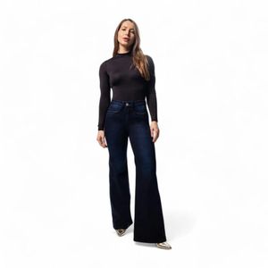 Jeans Palazzo Tiro Alto Mujer Mohicano 3648 Push Up Azul