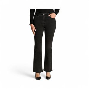 Jeans Mujer Lorenzo Di Pontti 736510 Flare Con Botón Negro