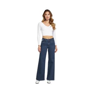 Jeans Mujer Amalia Tiro Alto Wide Leg Azul