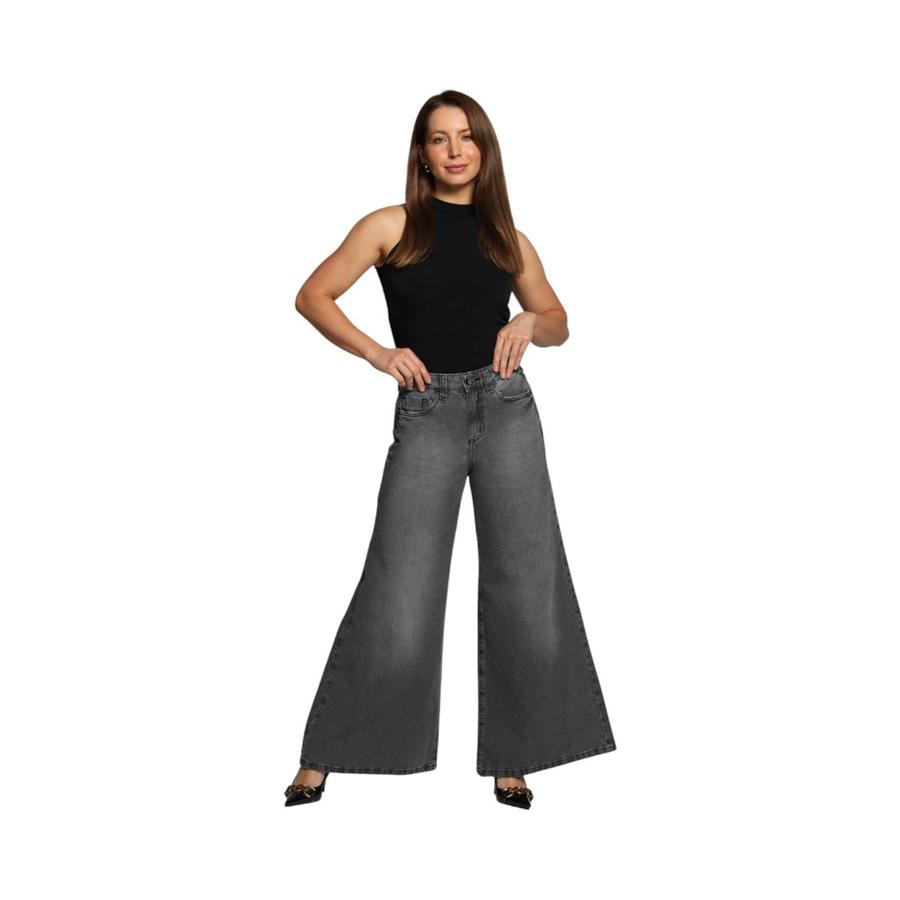 Jeans Palazzo Mujer Mohicano 3834 Otoño Invierno Gris