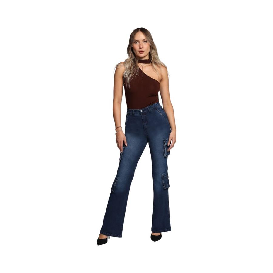 Jeans Cargo Mujer Mohicano 3891 Azul