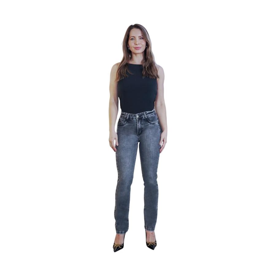 Jeans Mujer Mohicano Recto Otoño Invierno Gris