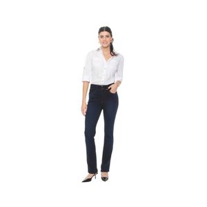 Jeans Mujer Recto Wados Tiro Alto Pretina Indigo