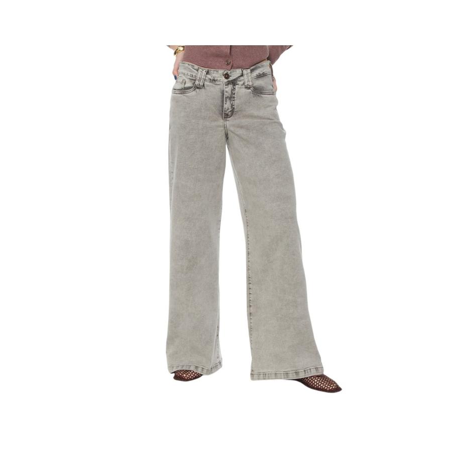 Jeans Mujer Wide Leg Wados Tiro Alto Gris