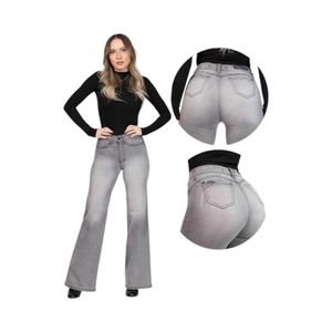 Pantalón Jeans Mujer Palazzo 3954 Gris