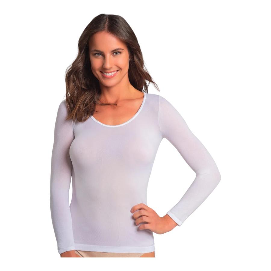 Chemisette Mujer Caffarena Manga Larga Blanco