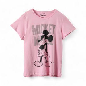 Polera Mujer TBC Disney Mickey Mouse Enojado Rosado