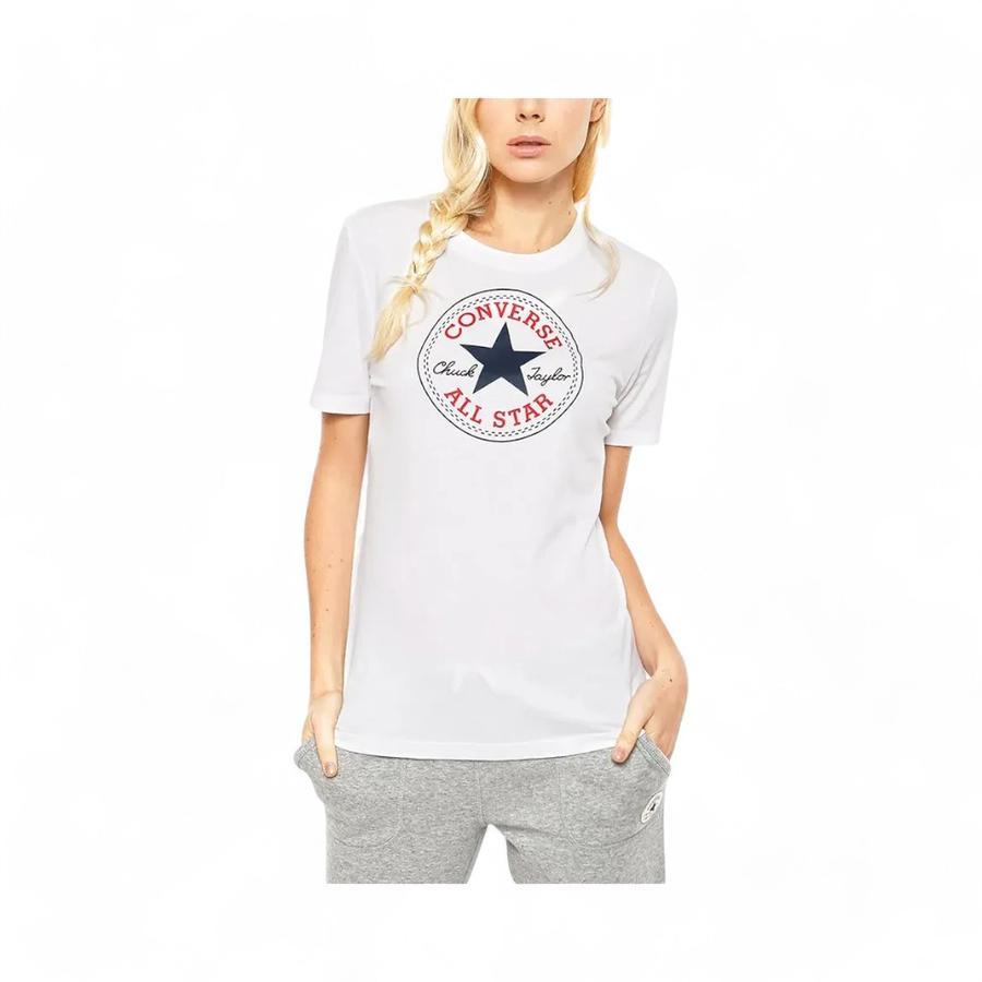 Polera Mujer Converse Chuck Patch Classic Manga Corta Blanco
