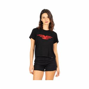 Polera Mujer Ellus Wing Fit Crew Neck Negro