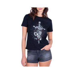 Polera Mujer Ellus Sword + Snake Negro