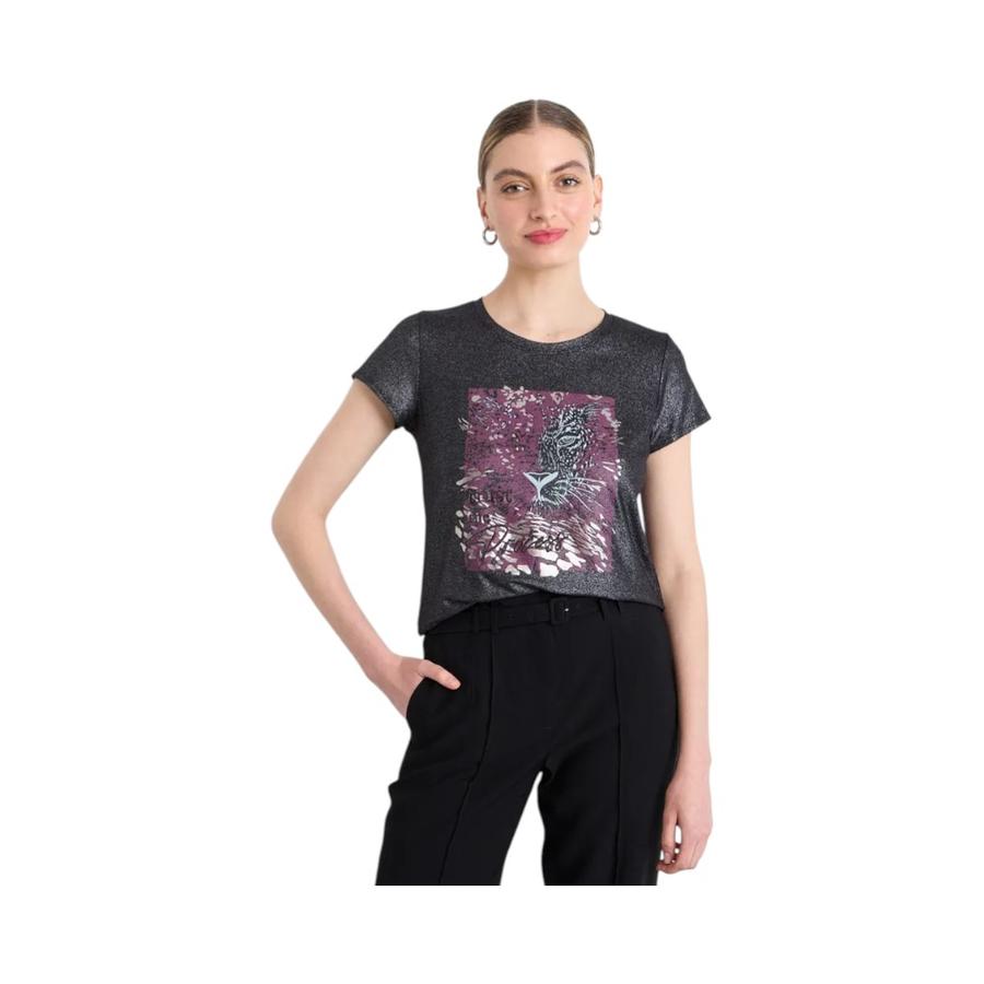 Polera IO Mujer Estampada Negro