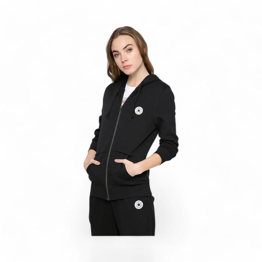 Polerón Mujer Converse Chuck Patch Full Zipper Negro