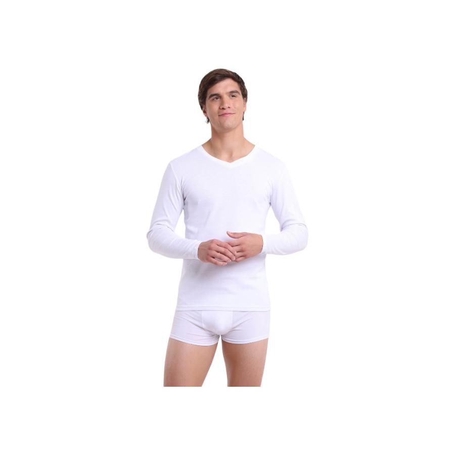 Polera Hombre Arrow Manga Larga  Blanco