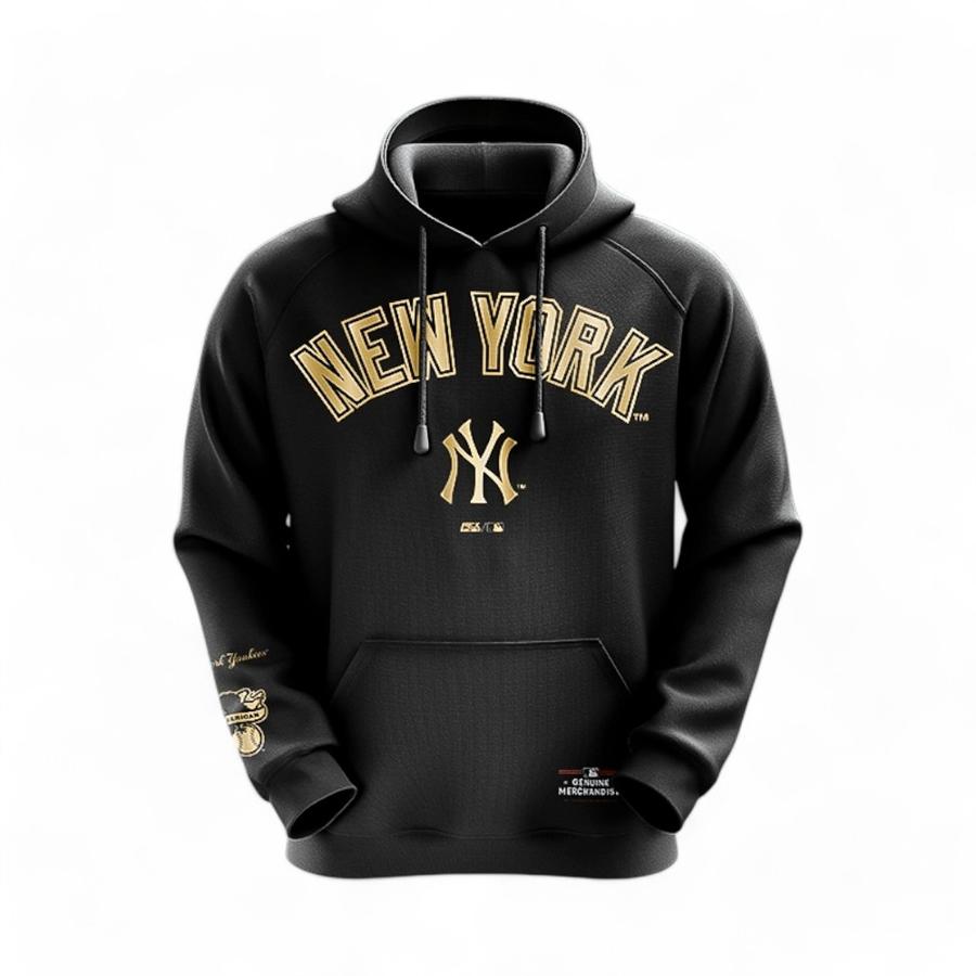 Polerón Hombre MLB NY Yankees Hoodie Negro/Dorado