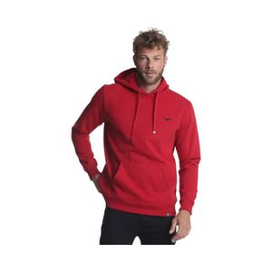 Polerón Hoodie Regular Fit Fleece Hombre Ellus Rojo
