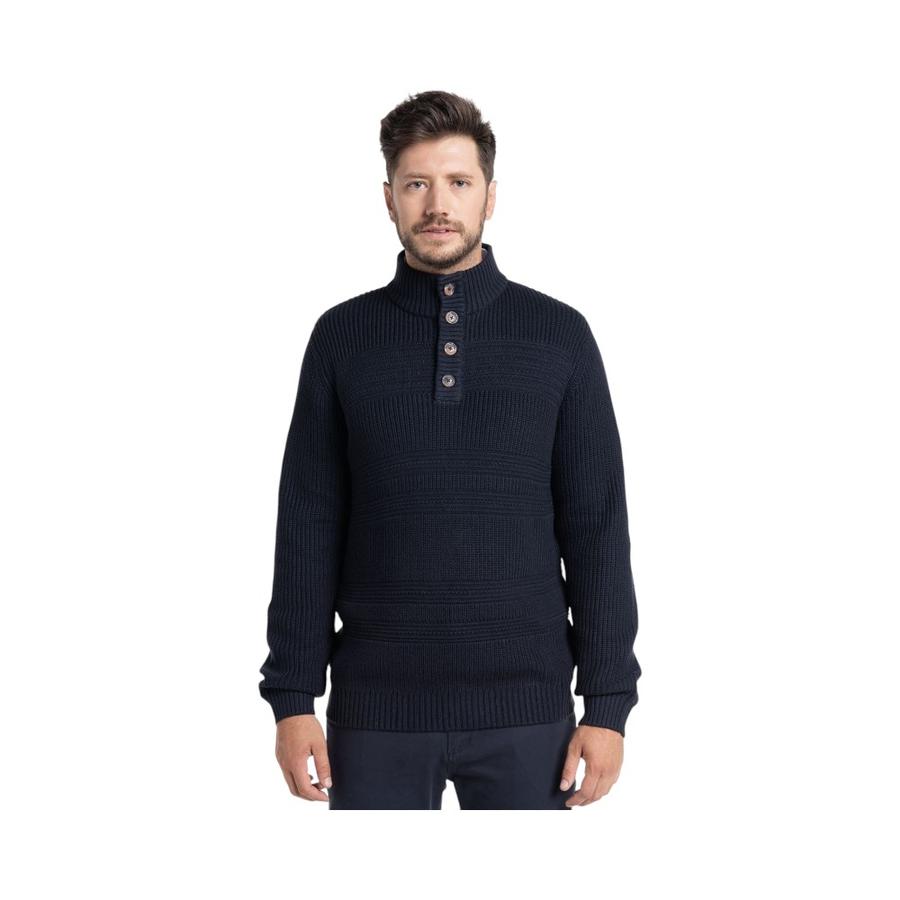 Sweater Hombre Half Button Potros Girona Azul Marino
