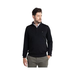 Sweater Hombre Half Zipper Potros Castellón Negro