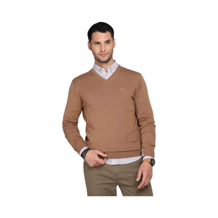 Sweater Cuello V Hombre Arrow Camel