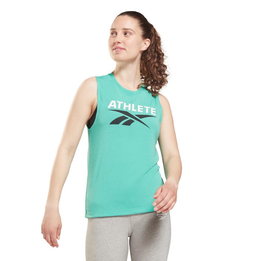 Polera Mujer Reebok Athlete Vector Celeste
