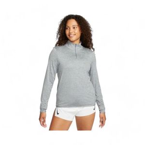 Polera Running Mujer Nike Swift Element Cierre 1/4 Gris