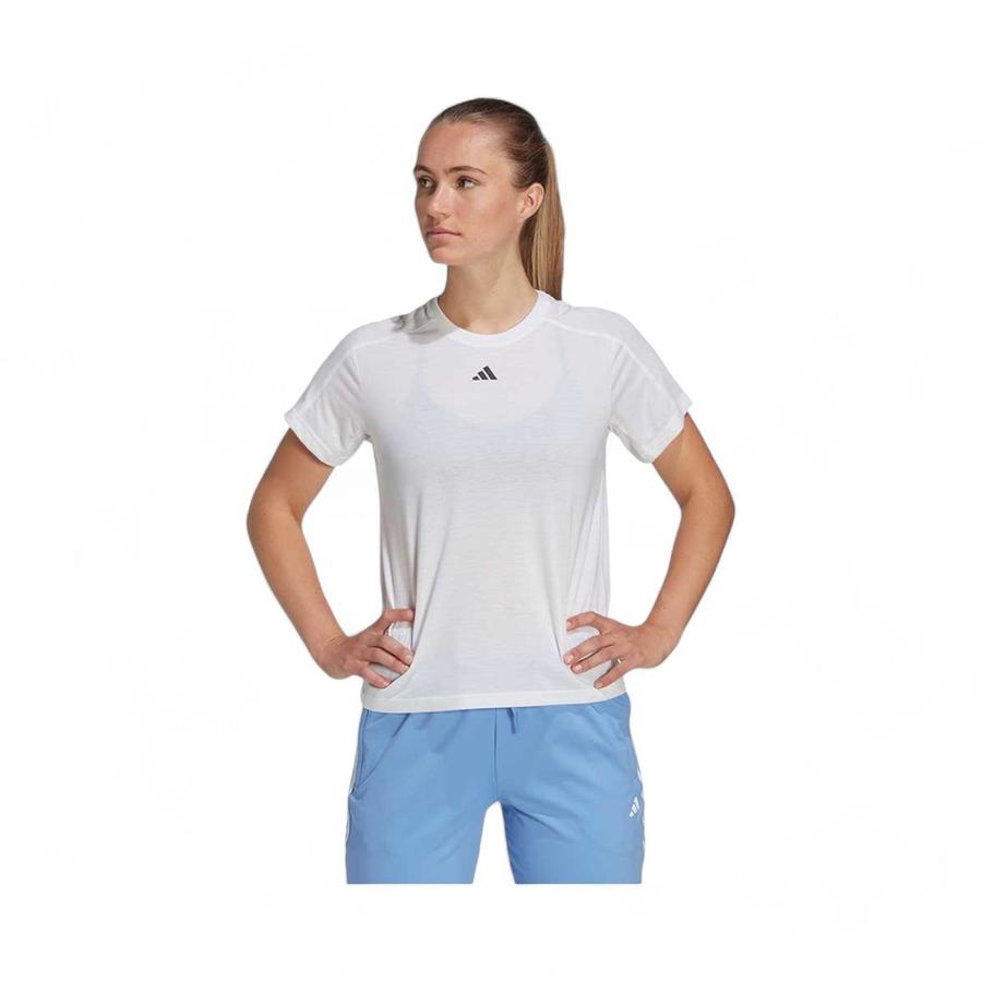 Polera Mujer Adidas Train Essentials Minimal Branding Blanco