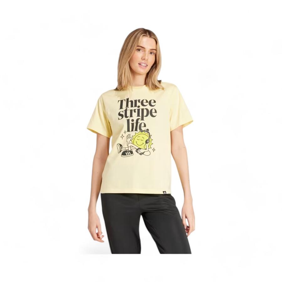 Polera Mujer Adidas Positivity Estampada Amarillo