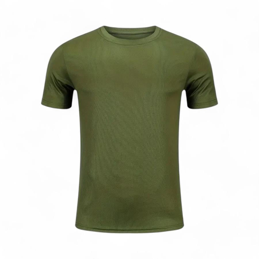 Polera Hombre Basica Lisa Manga Corta Verde