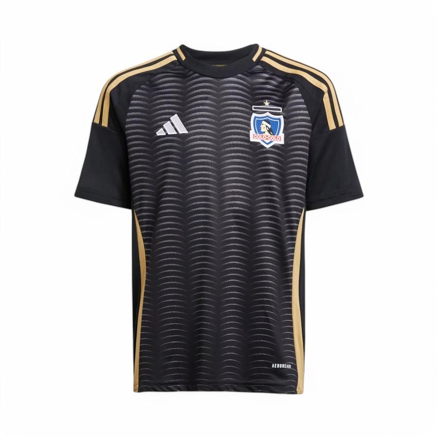 Camiseta Infantil Colo Colo Adidas Visita 2025 Negro/Dorado