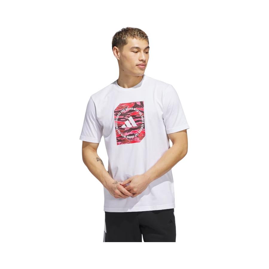 Polera Hombre Adidas Camo Shape Blanco