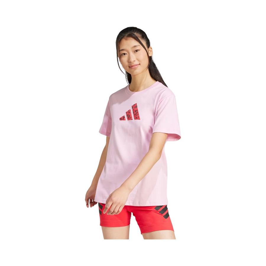 Polera Mujer Adidas Future Icons Estampado Rosado