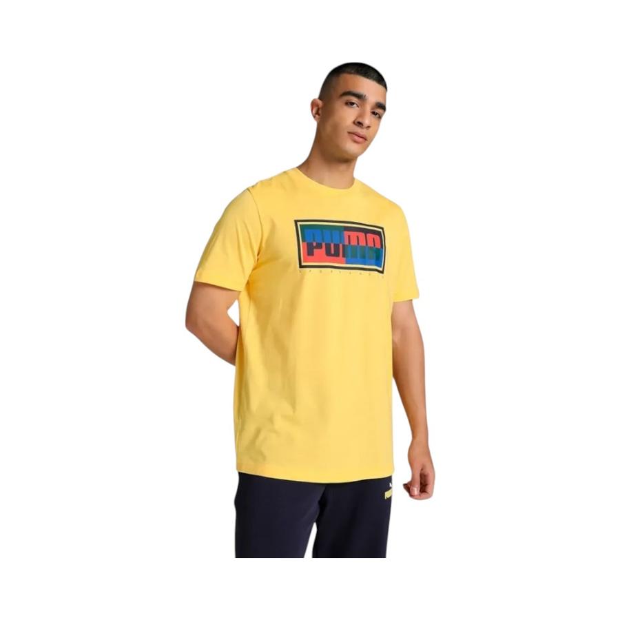 Polera Hombre Puma Graphics Box Tee Amarilla