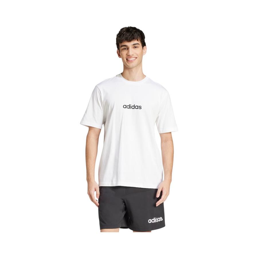 Polera Hombre Adidas Essentials Linear Blanca