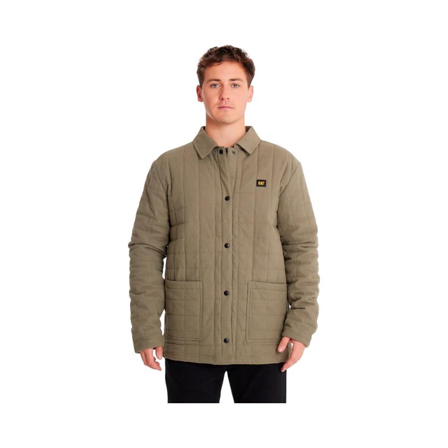 Chaqueta Insulada Hombre Caterpillar Quilted Flannel Olivo
