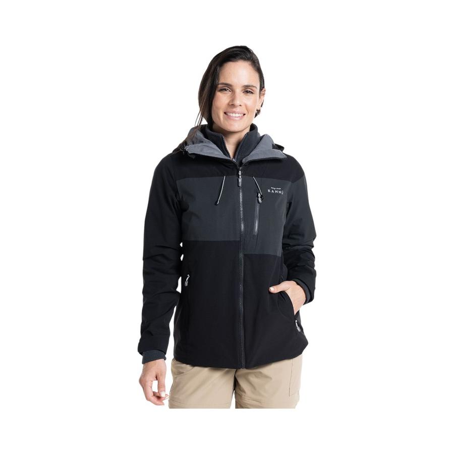 Parka Mujer Kannu Outdoor 3 en 1 Baker Negra