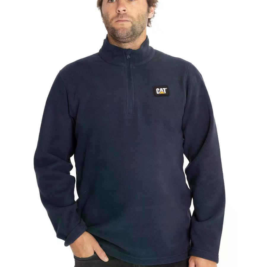 Polar Caterpillar Hombre Microfleece Quarter Azul