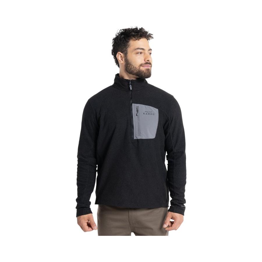 Polar 1/4 Zipper Hombre Kannu Chacabuco Negro