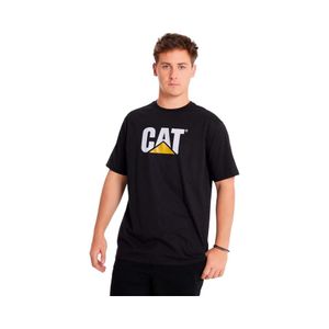 Polera Hombre Caterpillar Logo Grande Central Negro