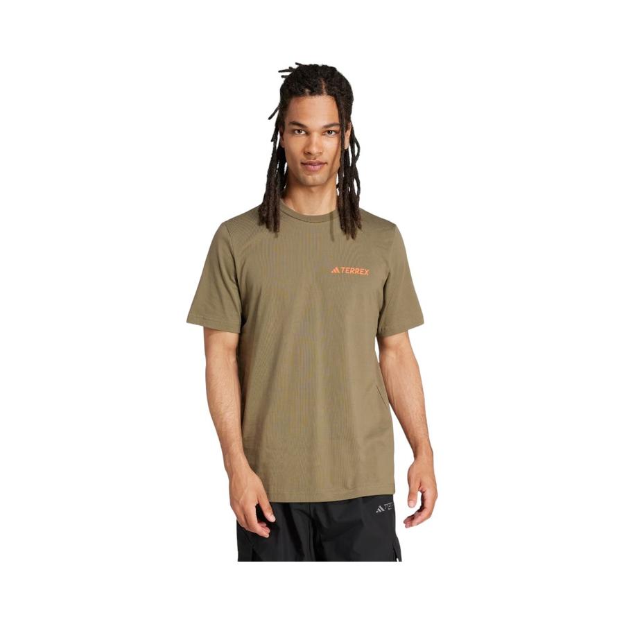 Polera Outdoor Hombre Adidas Terrex Estampada Olivo