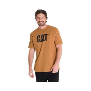 Polera Manga Corta Hombre Caterpillar Logo Café