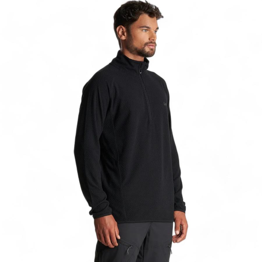 YA−MAN EP-17SB Poleron Hombre Jacaranda Nano-F 1/4 Zip Lippi Negro - Dimarine.cl