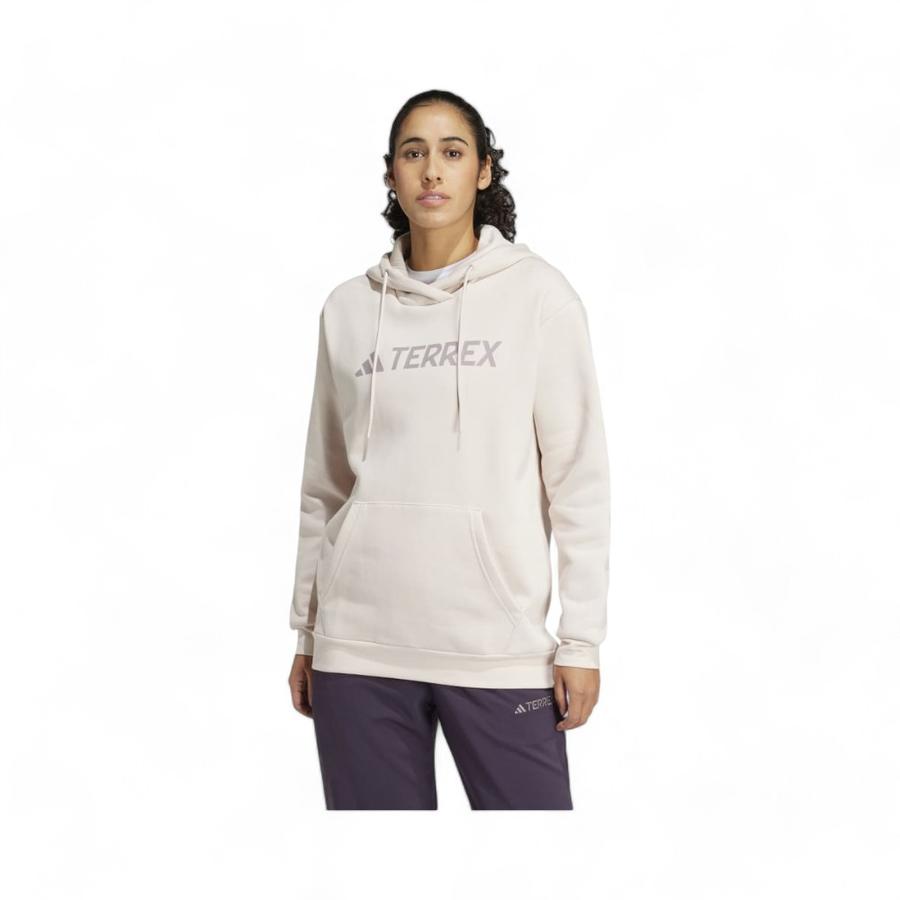 Polerón Mujer Adidas Terrex Hoodie Multi Logo Grande Beige