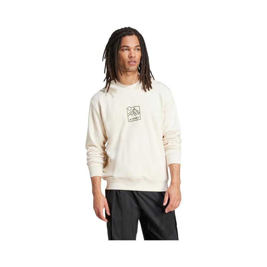 Polerón Outdoor Hombre Adidas Terrex Estampado Blanco