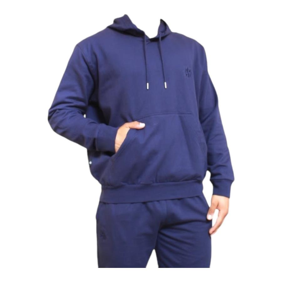 Poleron Deportivo Unisex Greenlife Canguro Navy