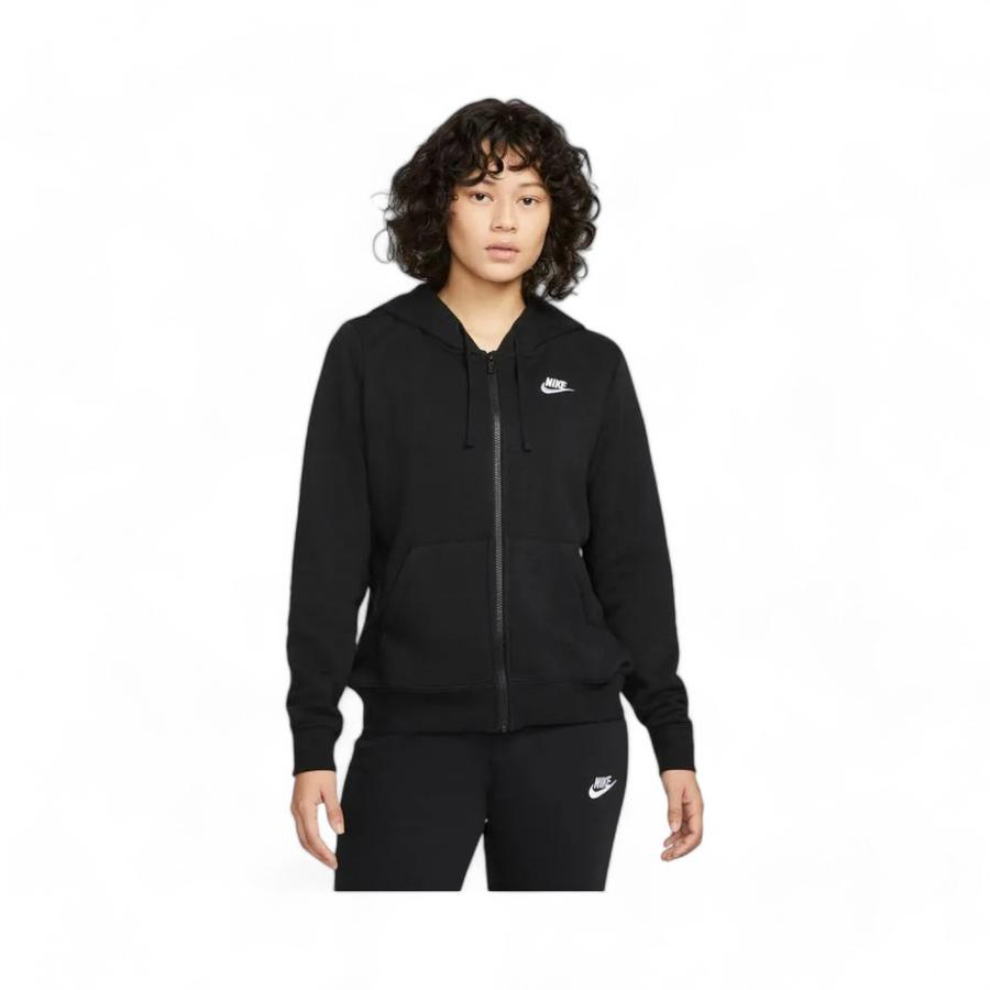 Polerón Mujer Nike Sportswear Club Fleece Full Zipper Negro