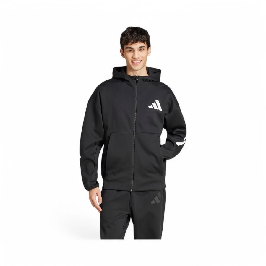 Polerón Deportivo Hombre Adidas Z.N.E Full Zipper Negro